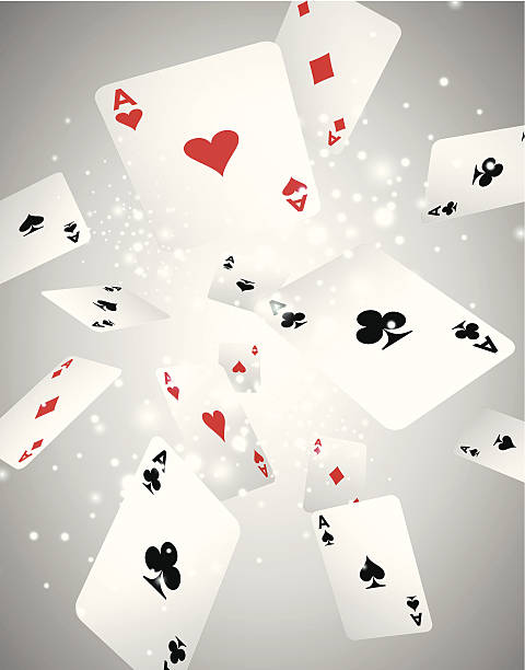 Vector Illustration with flying playing cards Vector Illustration with flying playing cards poker wallpaper background stock illustrations