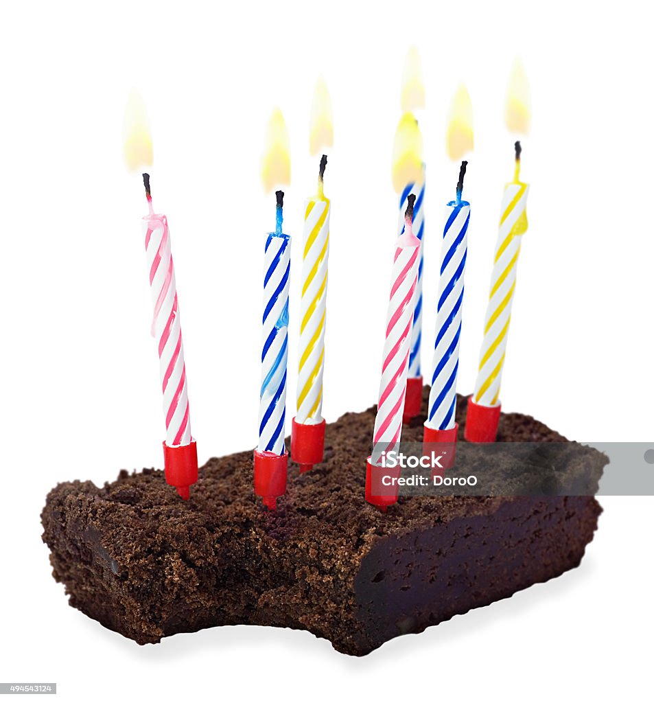 Miếng Bánh Sinh Nhật Bị Cắn Với Nến Đang Cháy Hình ảnh Sẵn có ...