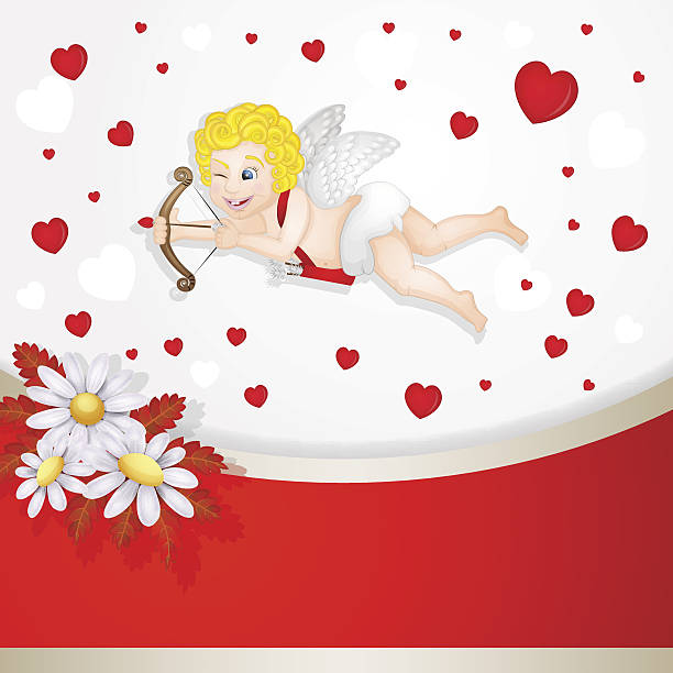 амур на день valentine s - cupid love red affectionate stock illustrations