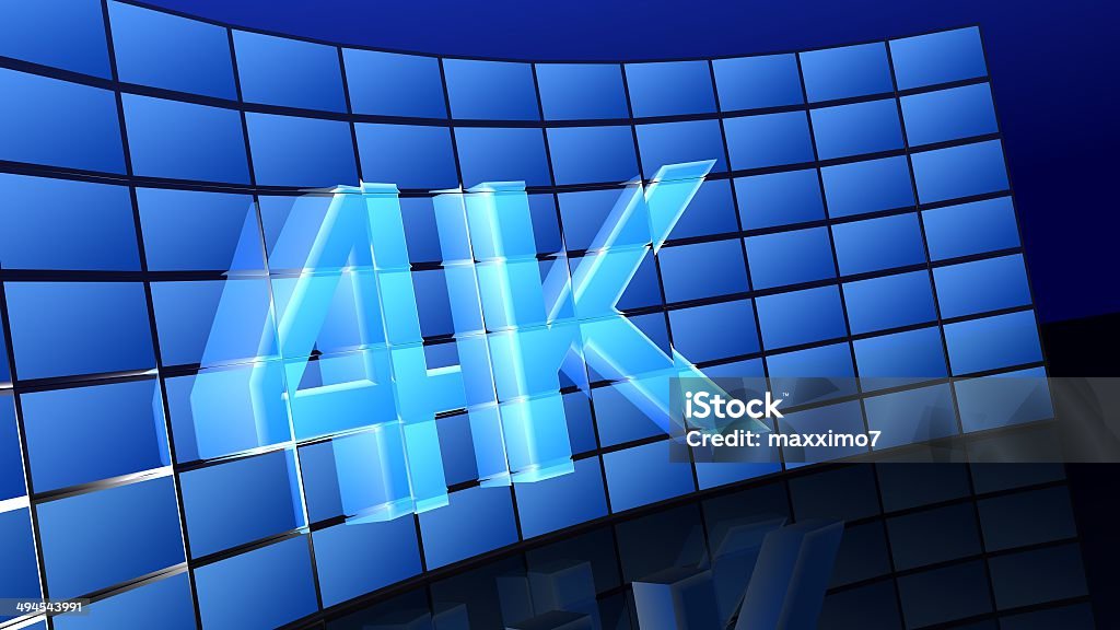 Videowall with 4K text 4K Resolution Stock Photo