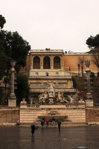 View of the Monument in Piazza del popolo, Rome