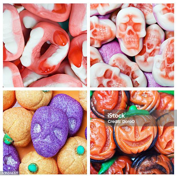 Collage Von Verschiedenen Bonbons Und Swets Halloween Stockfoto und mehr Bilder von Abstrakt