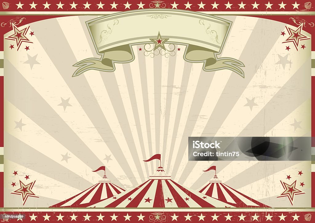 Horizontal vintage circus a circus vintage poster for your advertising. Perfect size for a screen. Traveling Carnival stock vector