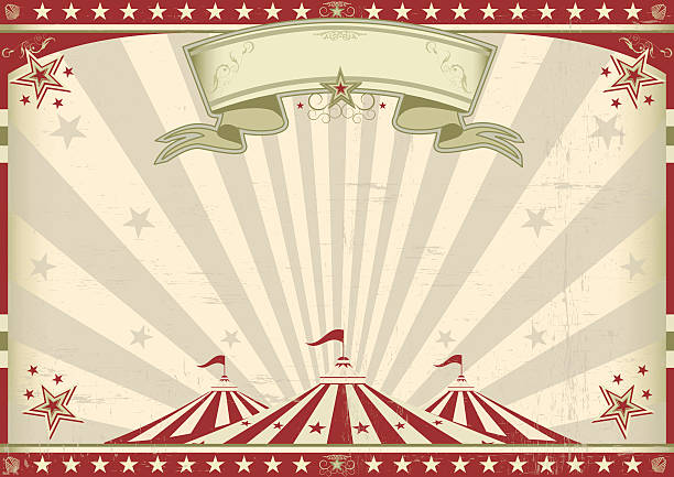 Horizontal vintage circus a circus vintage poster for your advertising. Perfect size for a screen. circus tent illustrations stock illustrations