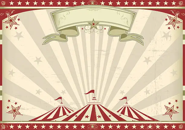 Vector illustration of Horizontal vintage circus