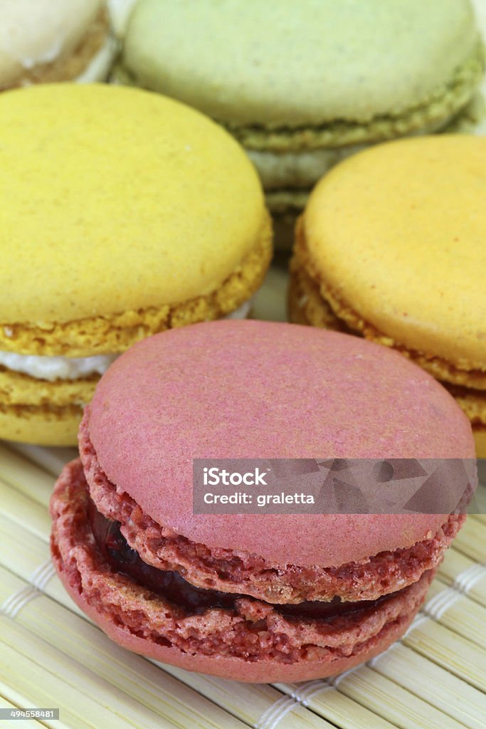 Colorful macaroons, close up Afternoon Tea Stock Photo