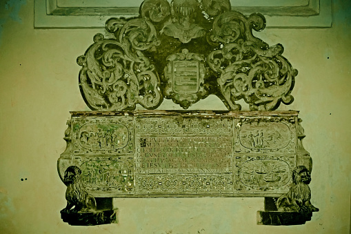Interior of Basilica of Bom Jesus (b.1605) holds Tomb of St. Francis Xavier, Old Goa. Goa, India