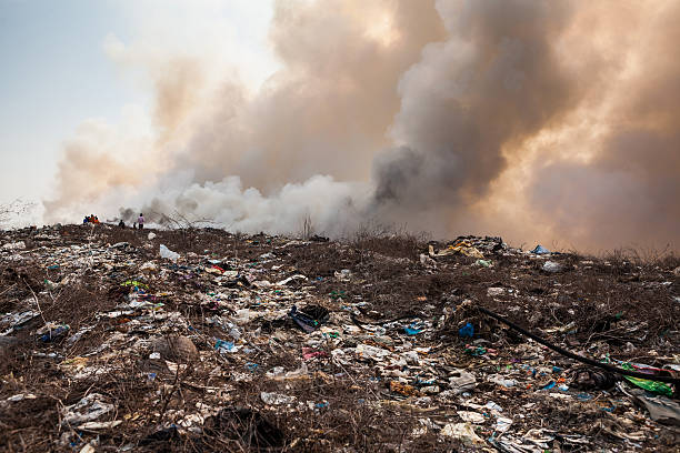 istock Burning garbage heap of smoke 494558667