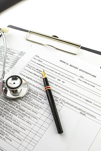istock Medical history questionnaire clipboard 494559303