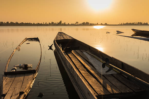 istock Boat on the shore lake 494560230