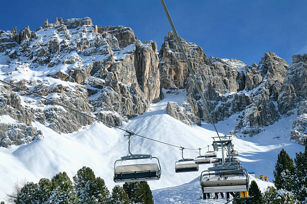 istock Skiing on the dolomites, Val di Fiemme, Italy 494560450