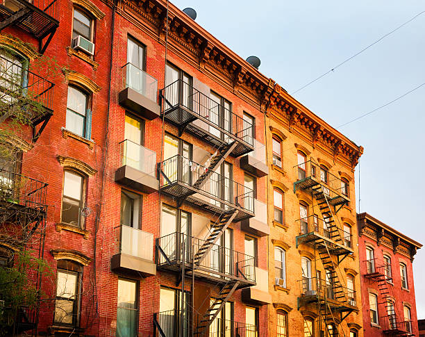 istock Brownstone Apartment buildings in Brooklyn at sunset 494561256