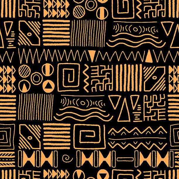 Tribal art African ethnic pattern - tribal art background. Africa style design. african pattern stock illustrations
