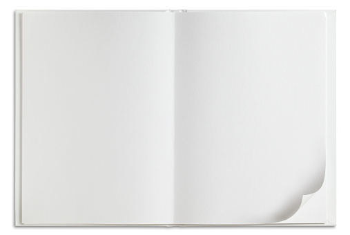 Blank open Book  isolated on white.with clipping path