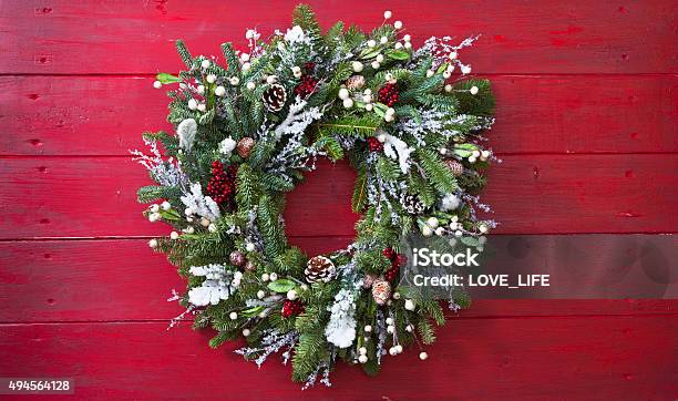 Christmas Wreath Stock Photo - Download Image Now - Christmas, Wreath, Laurel Wreath