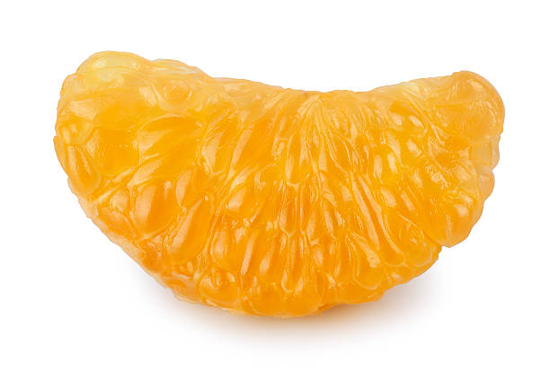 istock Slice of mandarin on white background 494565298