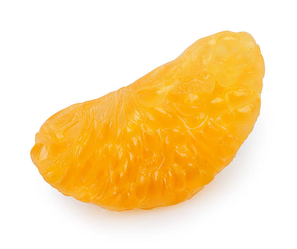 istock Slice of tangerine on white background 494565318