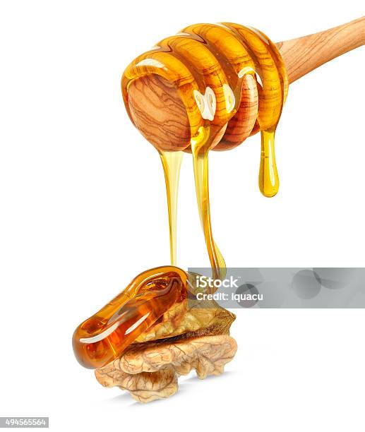 Honey And Walnut Stock Photo - Download Image Now - 2015, Brown, Close-up