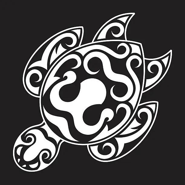 Vector illustration of Strong icon design Tribal Sea Turtle