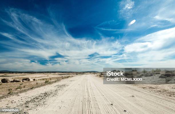 Dirt Trail At Folsom Lake Stock Photo - Download Image Now - Dirt Road, Dramatic Sky, Sky