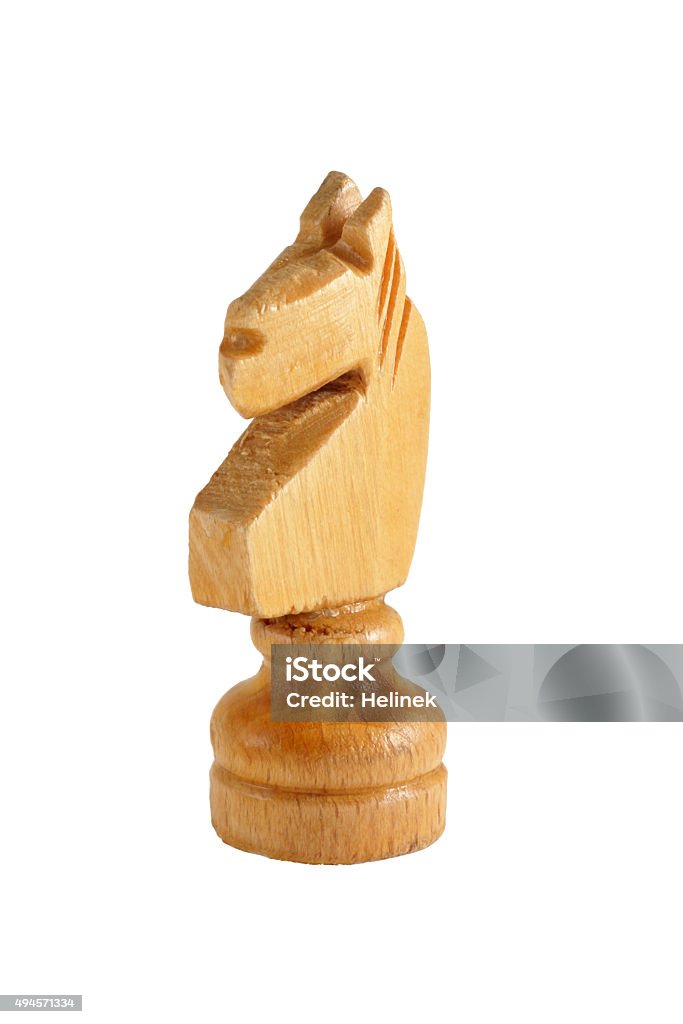 wooden horse chess wooden horse chess enlarged isolated on white background 2015 Stock Photo