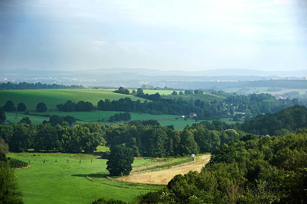 istock German countryside landscape with creek and green fields 494581308