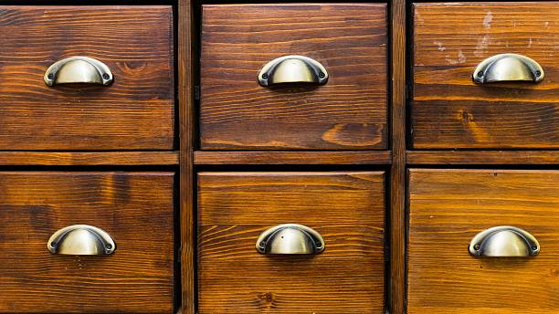 istock Close-up of a really old apothecary cabinet 494584398