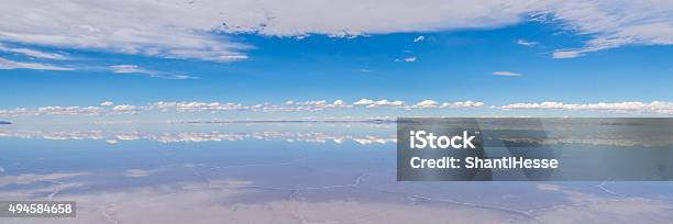 Perfect Reflection Panorama In Uyuni Stock Photo - Download Image Now - 2015, Altiplano, Backgrounds