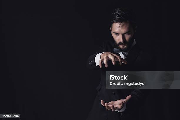 Handsome Business Man Stock Photo - Download Image Now - Magician, Modern, Palm of Hand