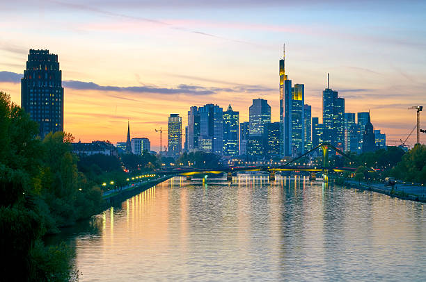 istock Skyline of Frankfurt am Main after sunset 494586010