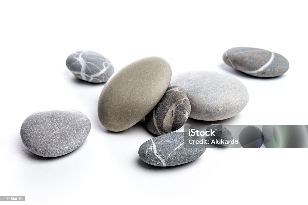 Stones collection Decorative stones on the white background Pebble Stock Photo