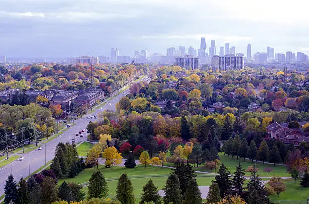 Mississauga downtown in fall colors