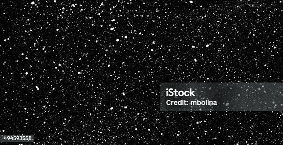 istock Falling snow on black background 494593558