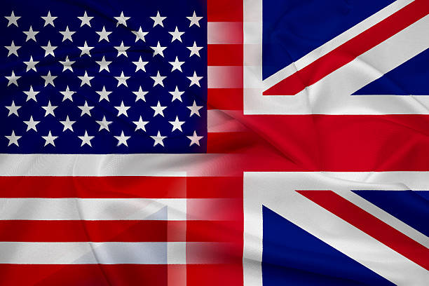 istock Waving USA and UK Flag 494602827