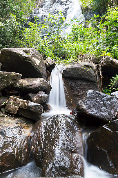 wangsai wasserfall - natural phenomenon waterfall rock tranquil scene stock-fotos und bilder