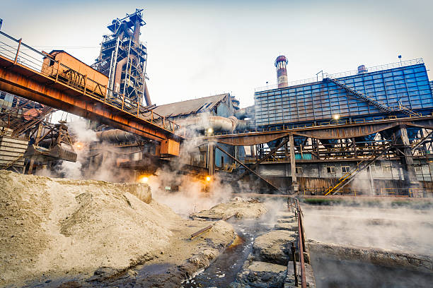 istock Steel factory industry scene 494609084