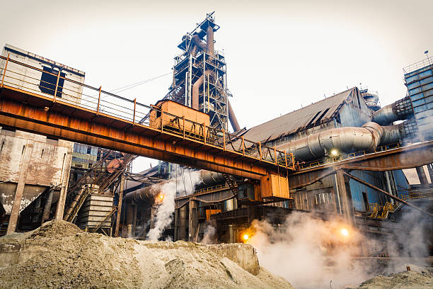 istock Steel factory industry scene 494609206