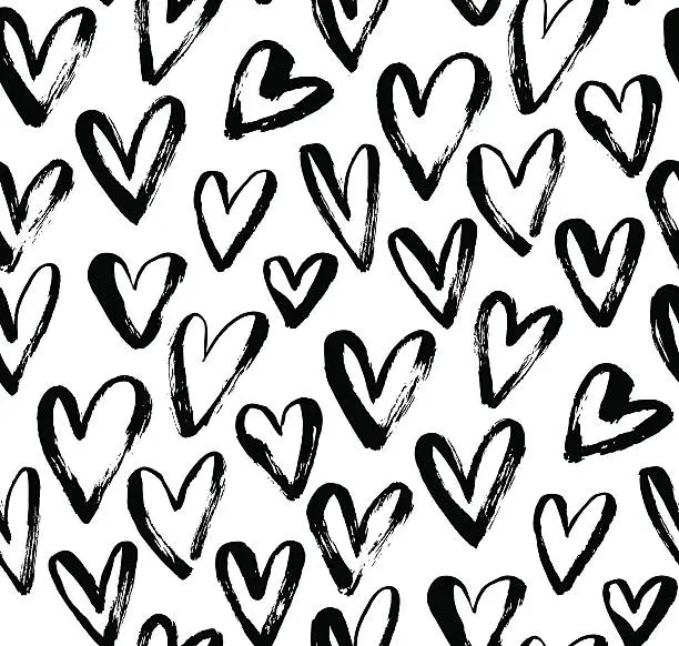 Vector illustration of Abstract seamless heart pattern.