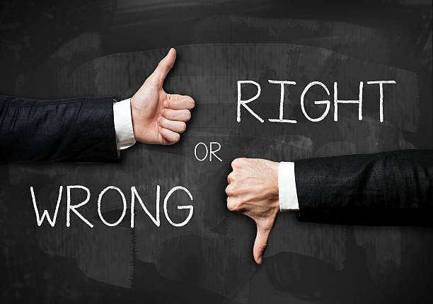 Right or wrong /Blackboard concept (Click for more) stock photo