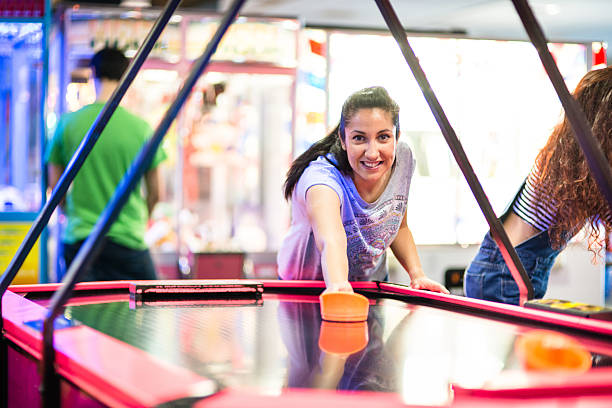 istock Friends have fun on the game room 494614706