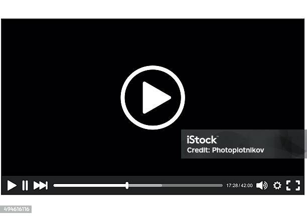 Video Player Interface For Web Vector Stock Illustration - Download Image Now - VCR, Downloading, Movie