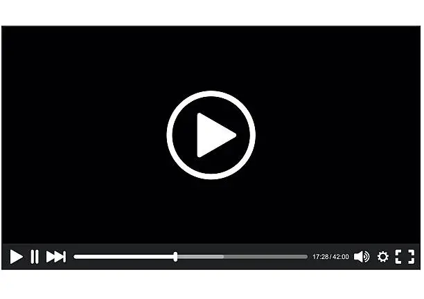 Vector illustration of Video Player interface for Web. Vector