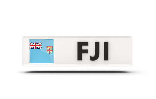Square icon with flag of fiji and ISO code