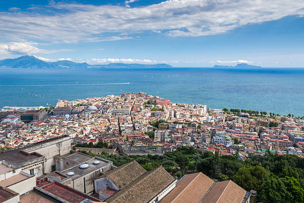 Naples bay, Sorrento and Capri Island, Italy stock photo