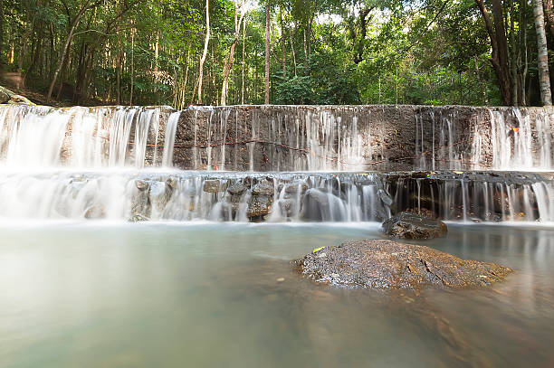 wangsai wasserfall - natural phenomenon waterfall rock tranquil scene stock-fotos und bilder