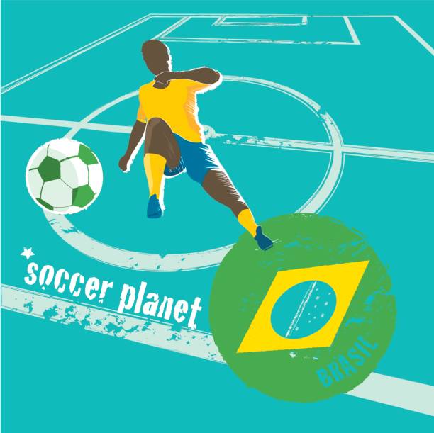 fußball planet hintergrund - soccer field soccer single line field stock-grafiken, -clipart, -cartoons und -symbole