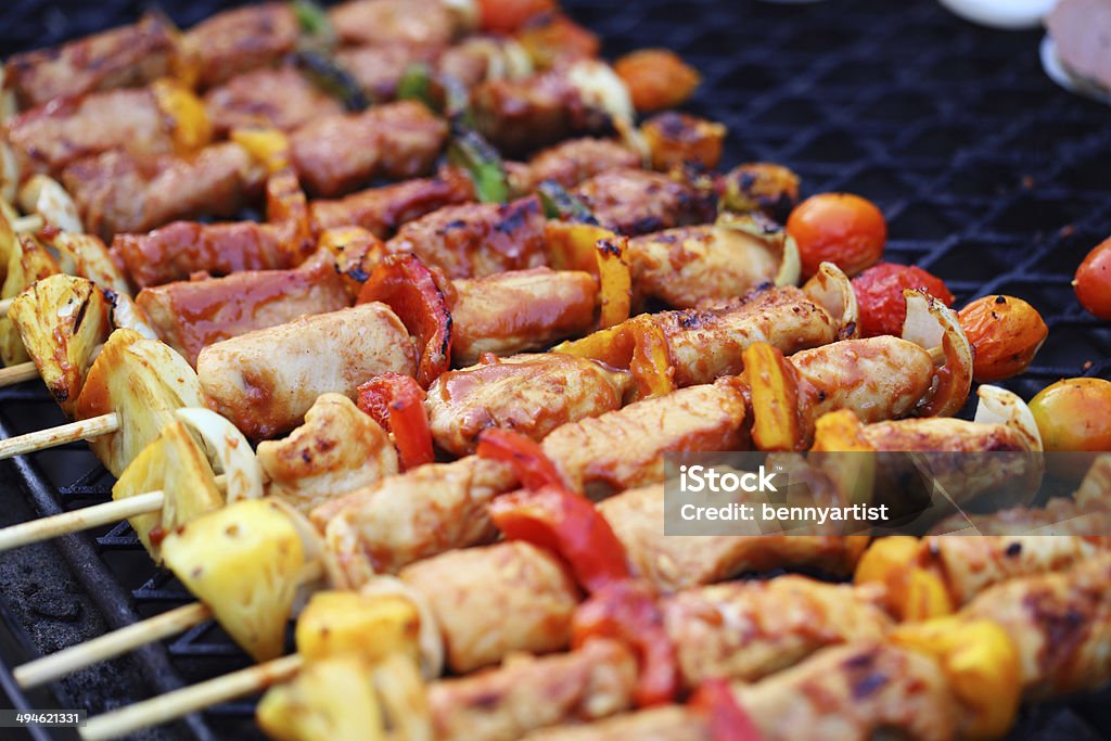 grilled chicken and colorful vegetable Appetizer Stock Photo