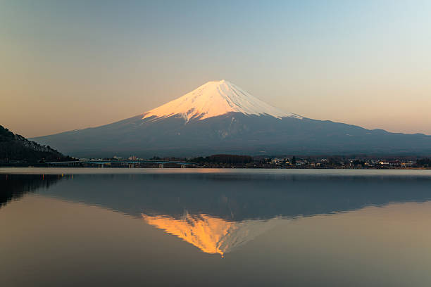 istock inverted image of Mt  Fuji, View from lake Kawaguchi 494622325