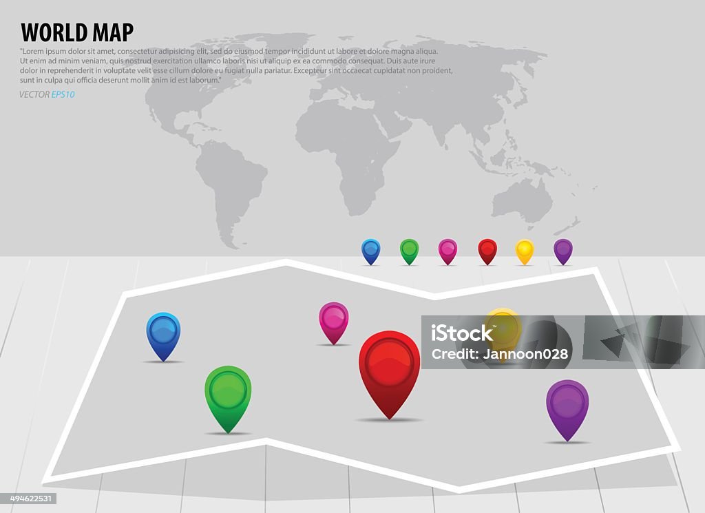 Map Pointers And World Map Vector Illustration Stock Illustration ...