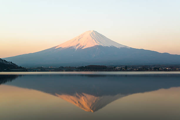 istock inverted image of Mt  Fuji, View from lake Kawaguchi 494622571